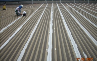 Step 2: Sealing the holes and joints by using Pol-e- force fabric